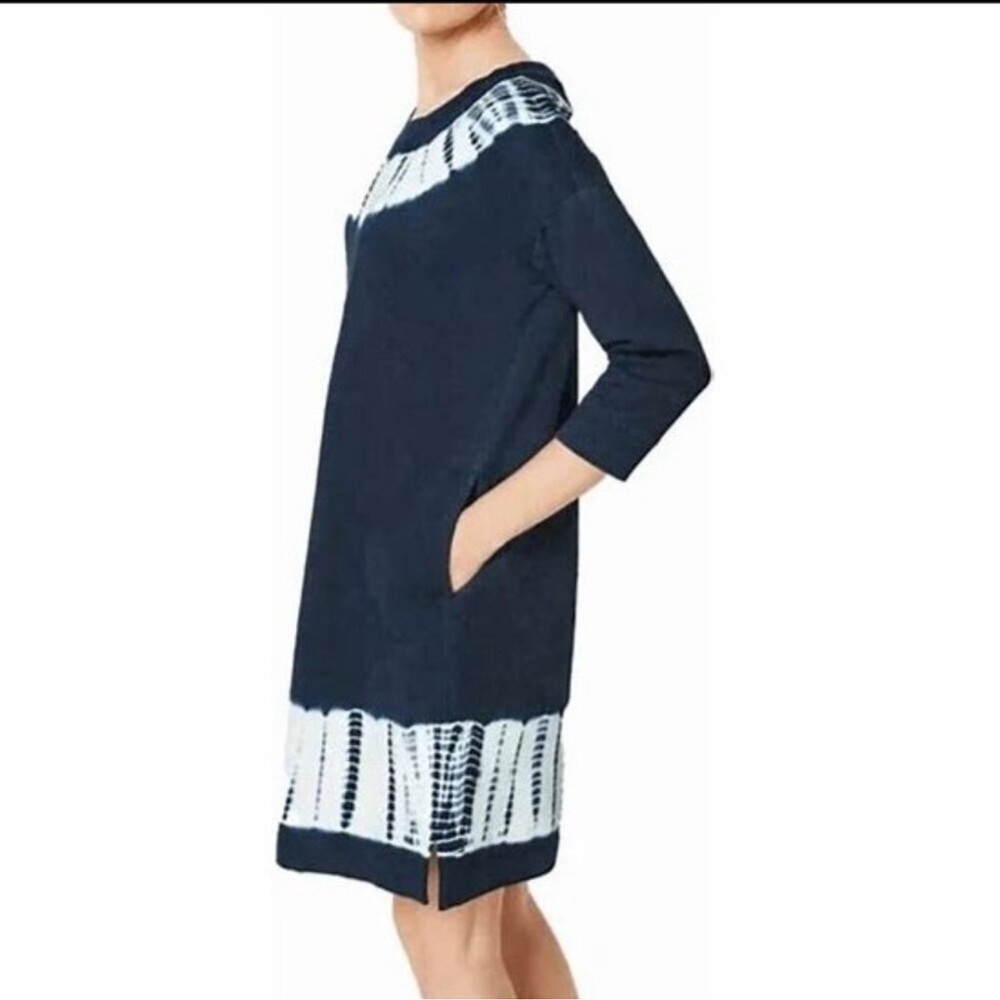 PURE JILL Navy Tie Dye Sweatshirt Dress Women’s Small